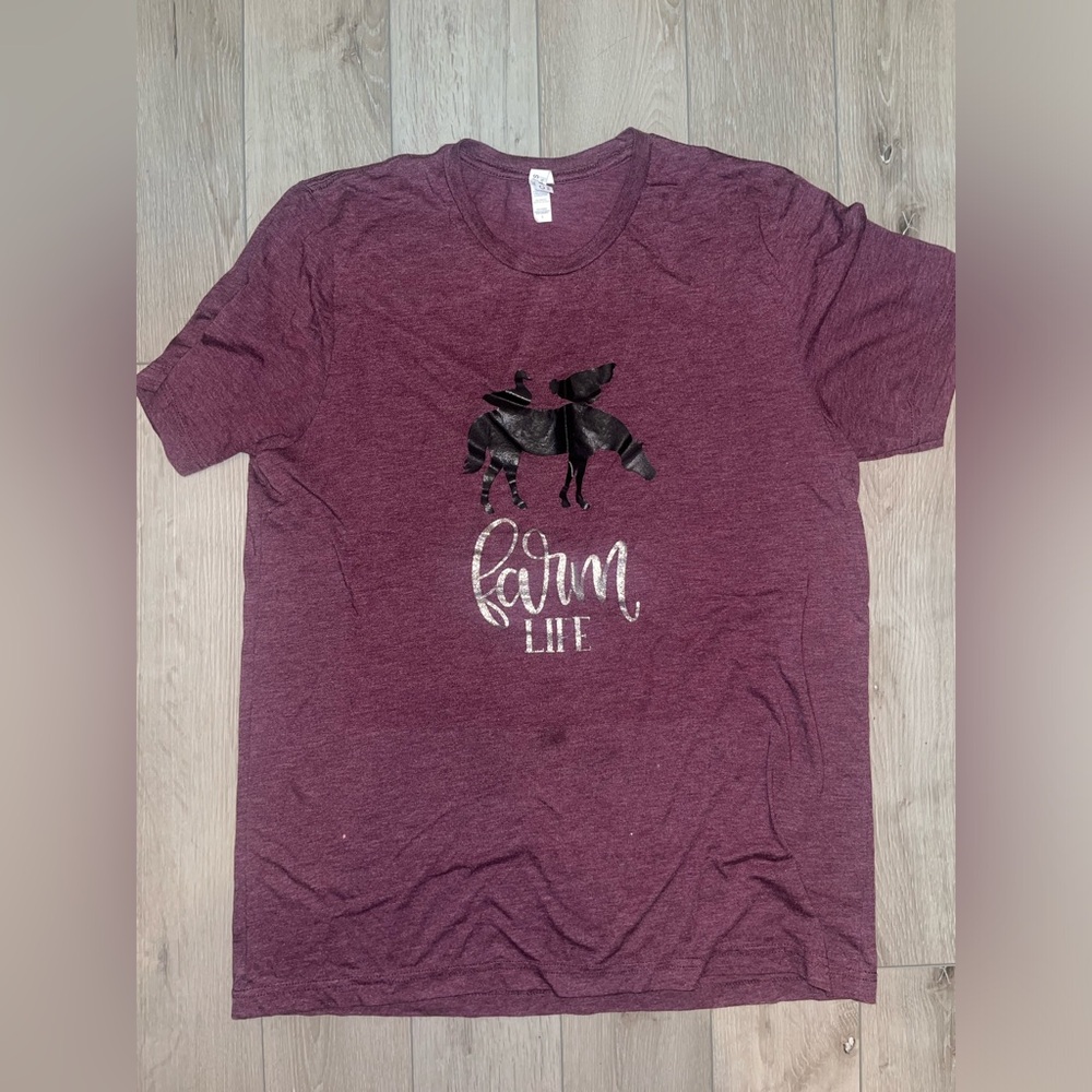Farm Life Graphic Tee in Heather Plum